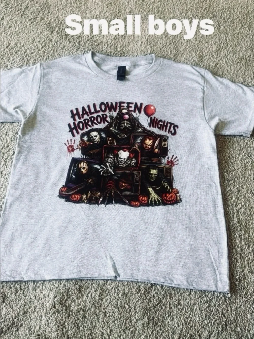Halloween Horror Nights Kids Gray Graphic Costume Tee